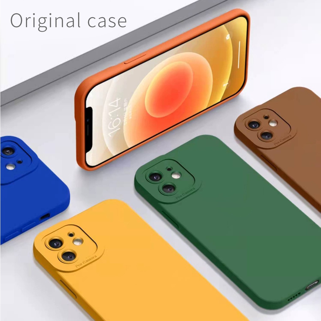 Ốp Điện Thoại Silicon Mềm Nhám Màu Kẹo Sang Trọng Cho iPhone 13 12 11Promax 13Mini 6 6S 7 8 Plus XS MAX SE 2020 2022 XR X