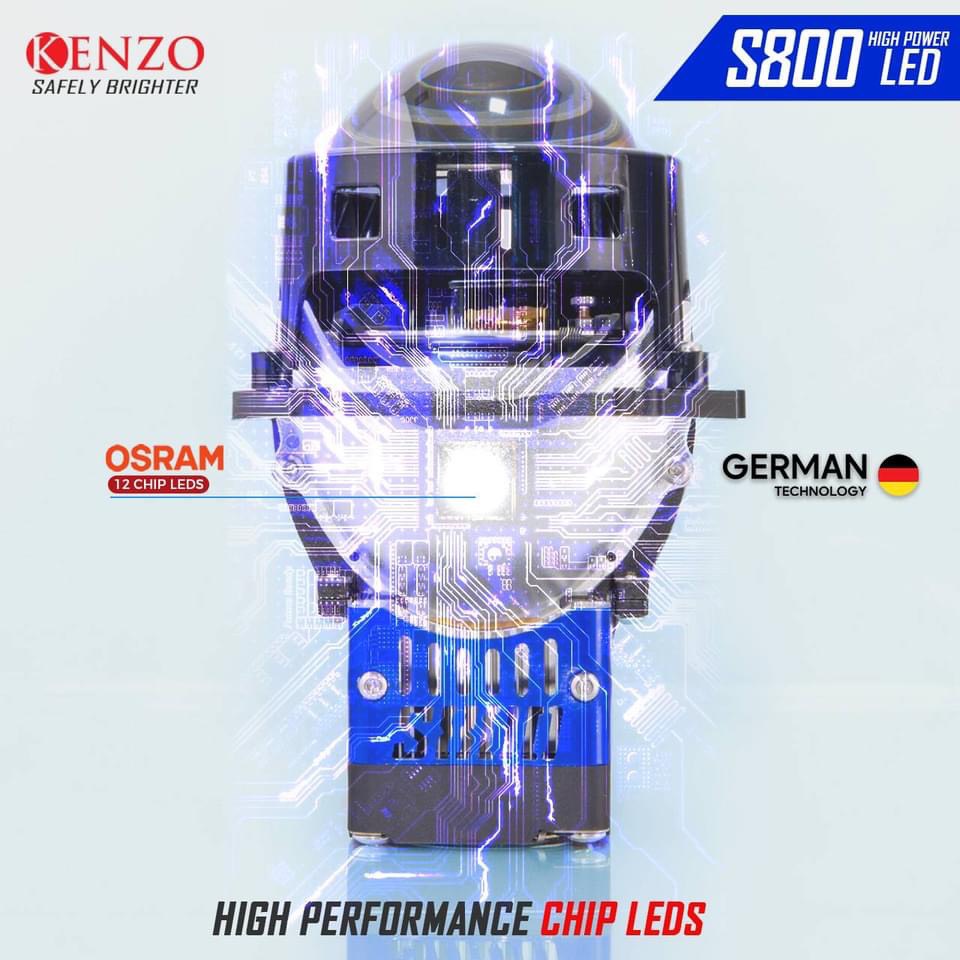 Bi-led Kenzo S800 75W - gương cầu led xe ô tô xe máy biled oto Xlight GTR Redpro Red pro magic titan black gold platium