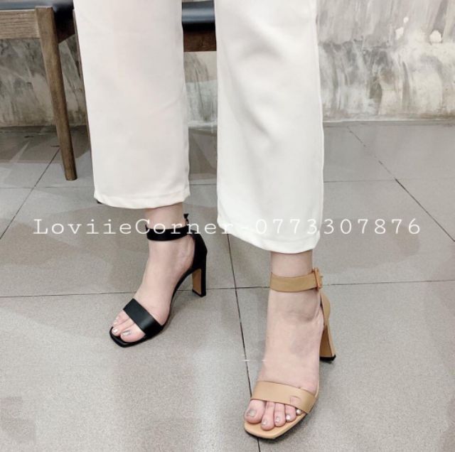 SANDAL CAO GÓT LOVIIECORNER - GIÀY CAO GÓT ĐẾ VUÔNG DẸP THỜI TRANG - SANDAL QUAI MẢNH 9CM CÔNG SỞ G200321 G211213