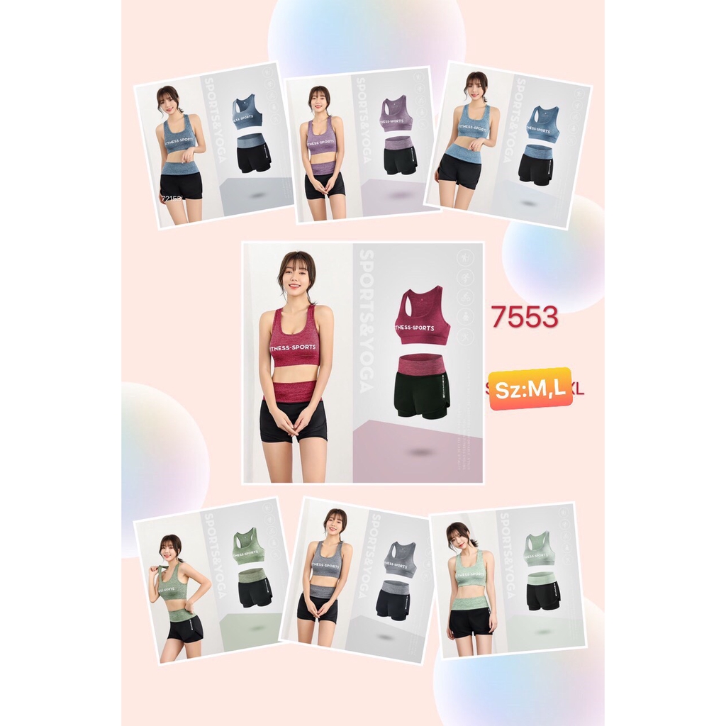 Set bộ đồ tập Gym, YOga năng động chất đẹp ms 7553