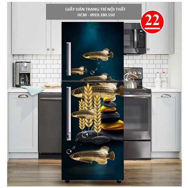 Giấy Decal Dán Tủ Lạnh CÁ CHÉP RỒNG