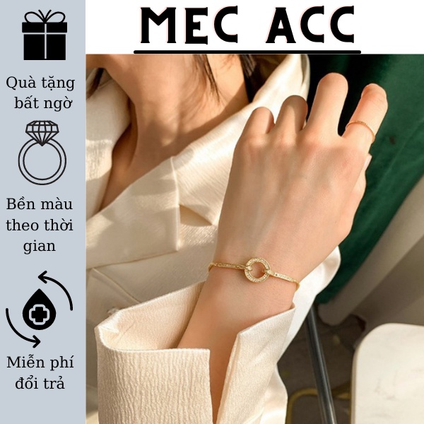 Vòng tay nữ phối đá lắc tay nữ dây rút Over Ring phối đá phong cách Vintage T5
