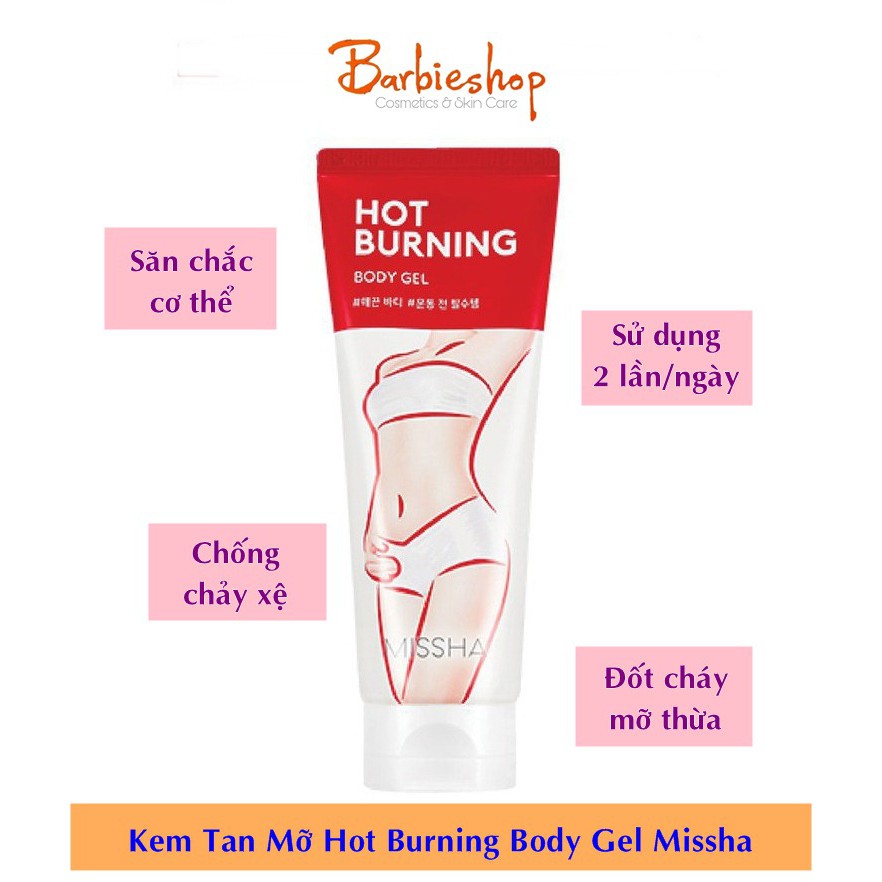 Kem Tan Mỡ Bụng MISSHA Hot Buring Body Gel 200ML