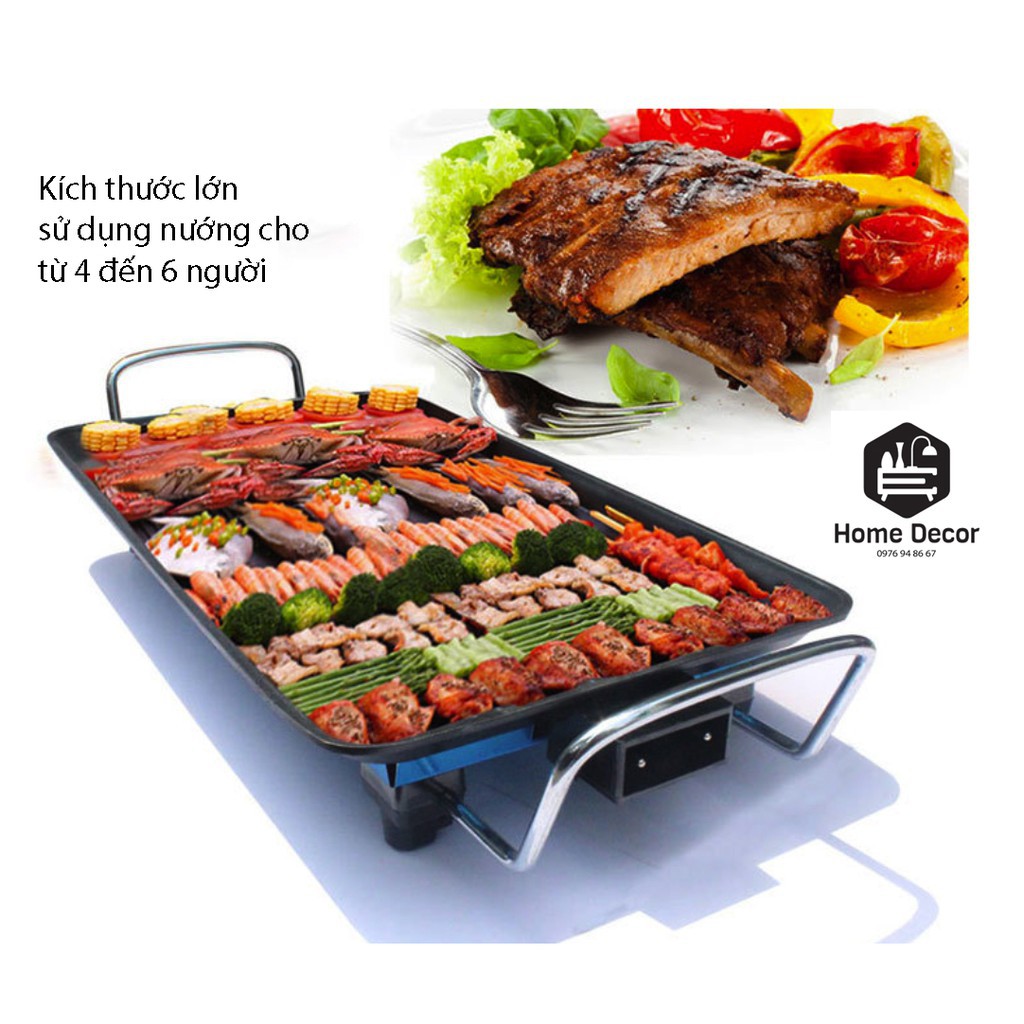 Bếp nướng điện đa năng ELECTRIC BARBECUE CHÍNH HÃNG không khói mặt trắng lớp đá siêu chống dính giúp vệ sinh dễ dàng !