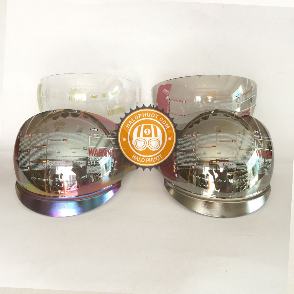 Kính Tráng Gương thay cho nón bảo hiểm Royal M139 kính âm
