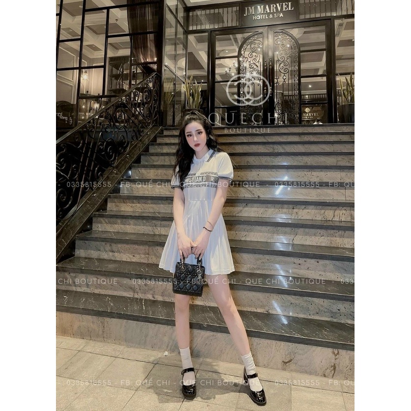 ĐẦM NỮ POLO HỌA TIẾT CD XẾP LI DỄ THƯƠNG, TÔN DÁNG PHÁI NỮ - ĐẦM MẪU ĐƠN GIẢN