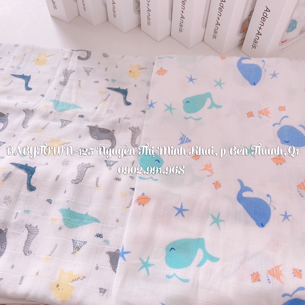 Hộp 2 Khăn Aden &amp; Anais Sợi Tre Cao Cấp Siêu Mềm khổ 115x115cm