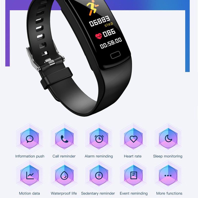 Trình theo dõi hoạt động thông minh Vòng đeo tay nhịp tim Máy đo huyết áp Vòng đeo tay Smartband cho ios Android Berjalan BSW54