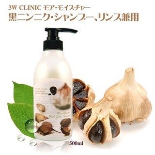 Dầu gội kiêm dầu xả chiết xuất từ tỏi đen & hồng sâm chống rụng tóc - 3W CLINIC More Moisture Black Garlic Shampoo 500ml