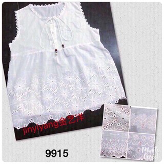 G01.9915.ÁO XÔ REN TRẮNG CÁC HOA