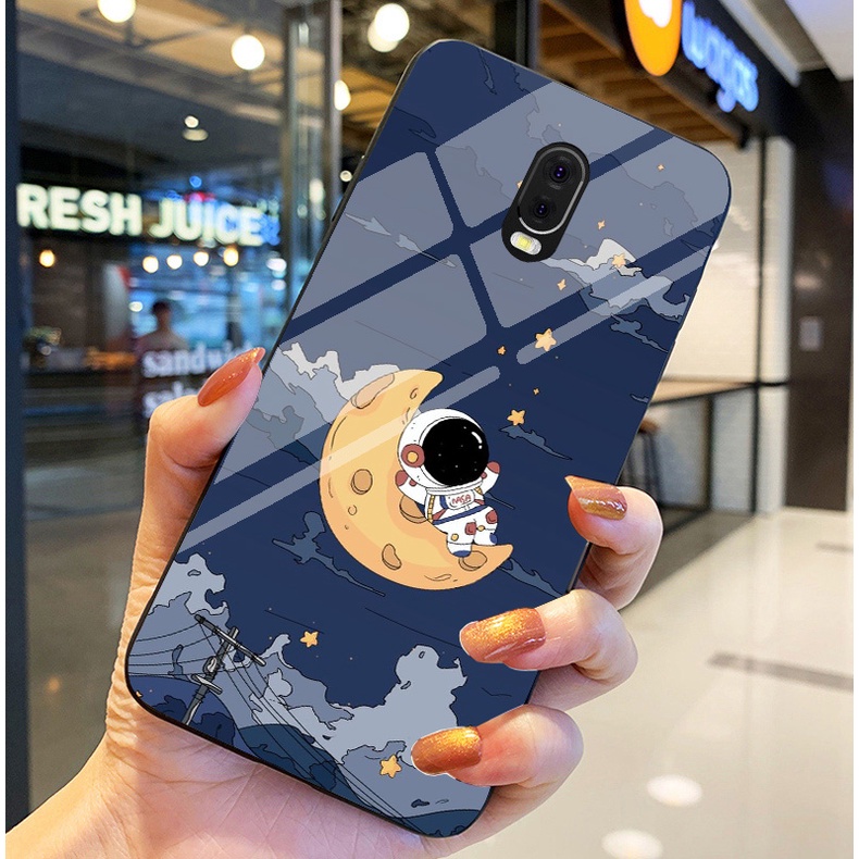Ốp Lưng SAMSUNG GALAXY J7 PLUS Ốp kính bóng cao cấp Phi Hành Gia