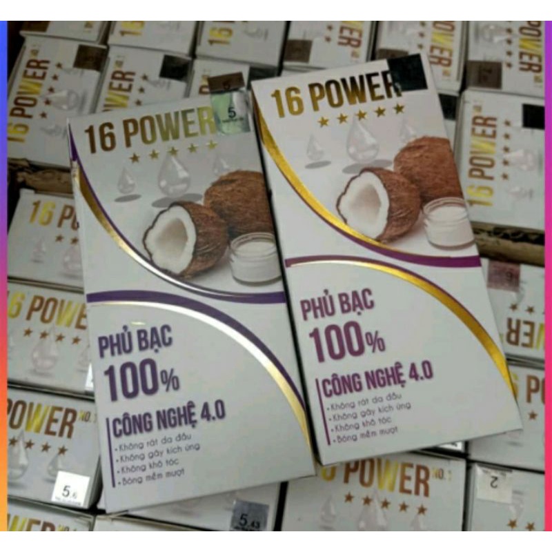 Kem nhuộm phủ bạc 100% 16 POWER