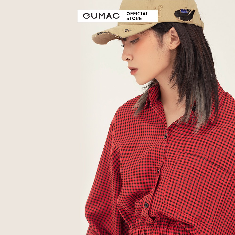 [Mã WABRGU100 giảm 15% đơn 249K tối đa 100k] Áo croptop sơ mi nữ màu caro GUMAC phong cách cá tính, năng động AB368 | BigBuy360 - bigbuy360.vn