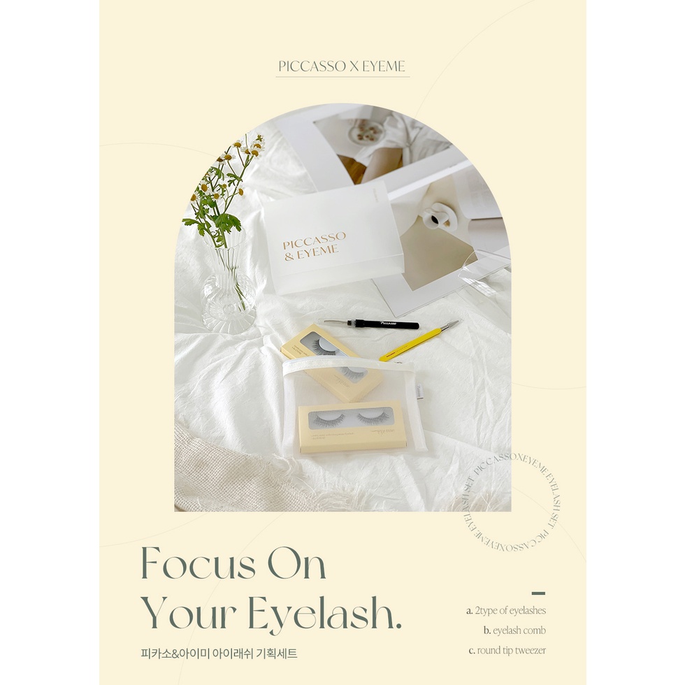 Combo mi giả Piccasso X Eyeme Eyelash  + Eyelash Brush + Tweezer Special Set