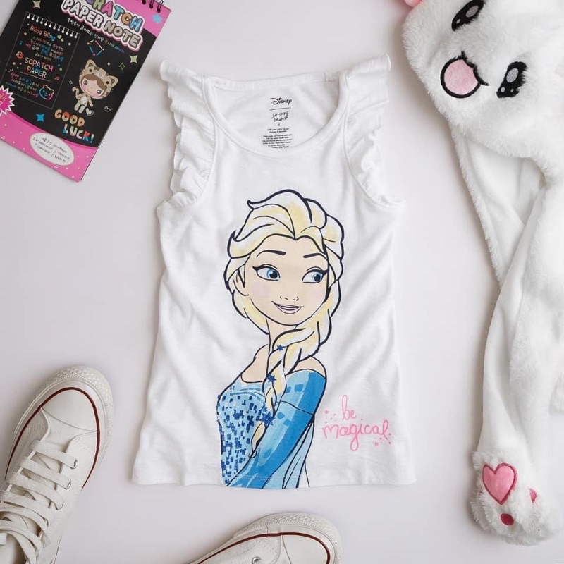 Áo thun cotton sát nách hình siêu đáng yêu cho bé gái 24m-7y