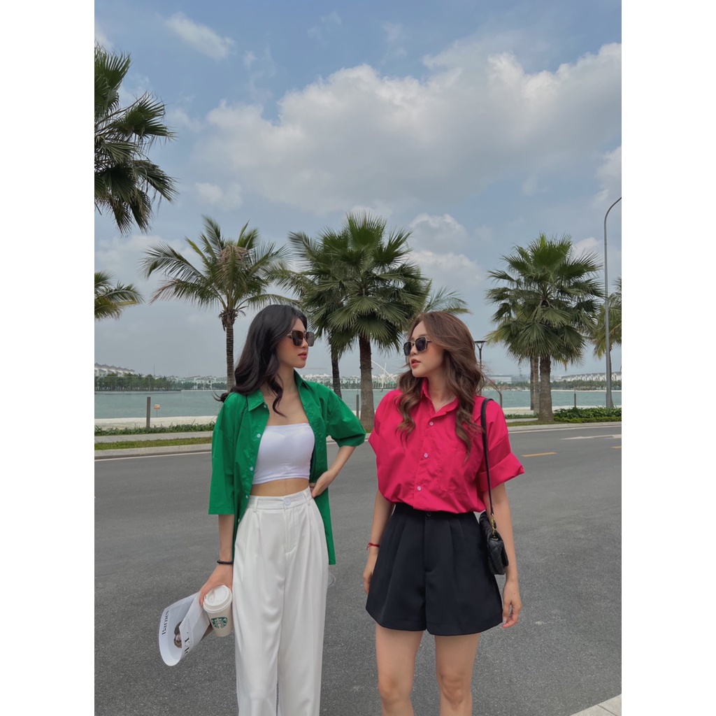Sơmi cộc thô A-710, áo sơ mi cộc tay color túi hộp