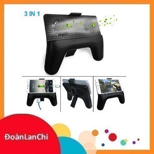 Tay cầm chơi game kiêm đế tản nhiệt, pin dự phòng 2000mah cho điện thoại