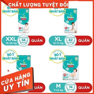 Bỉm pampers quần giữ đang mới gói cực đại m74/l68/xl62/xxl56
