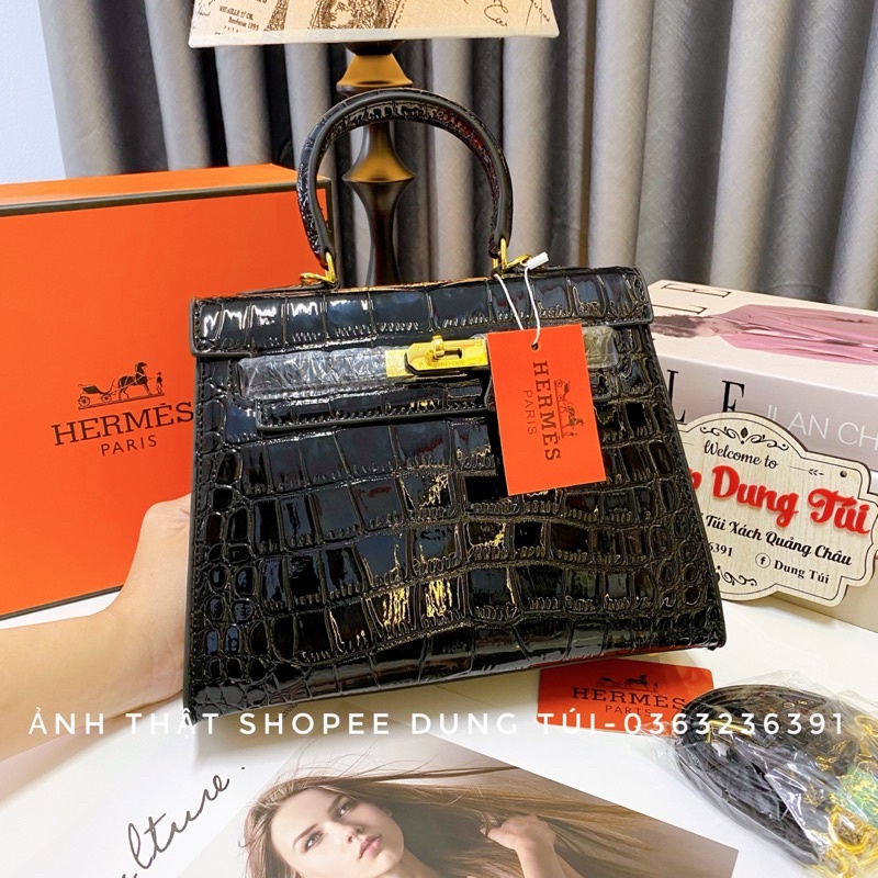Túi xách nữ đeo chéo, túi h..m da rắn size 25 siêu đẹp sang chảnh hàng quảng châu cao cấp