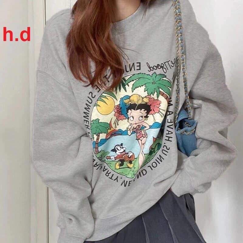 Áo nỉ bo xám cotton HD12