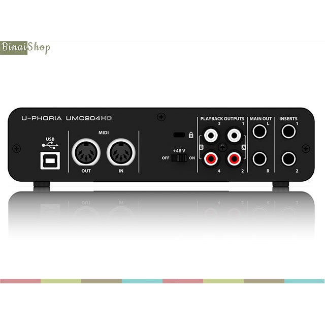 Sound card thu âm 2in 4out Behringer U-PHORIA UMC204HD