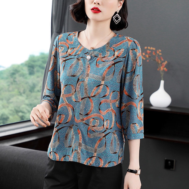 Áo Thun Tay Lỡ Cổ Tròn Dành Cho Phụ Nữ Trung Niên 40 Tuổi