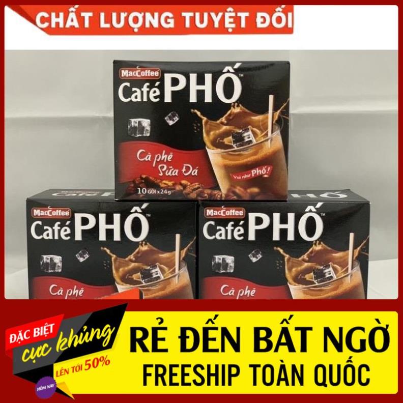 [HCM] Cà phê sữa MacCoffee Cafe Phố hộp 10 gói (hộp 240g)