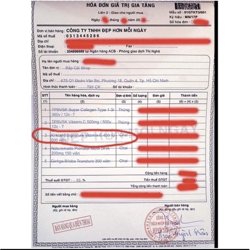 Viên uống Kirkland Mỹ - ALISA