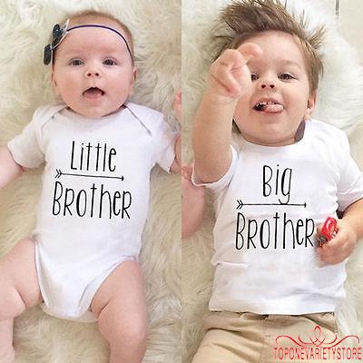 Áo thun ngắn tay in chữ Big / Little Brother cho bé trai