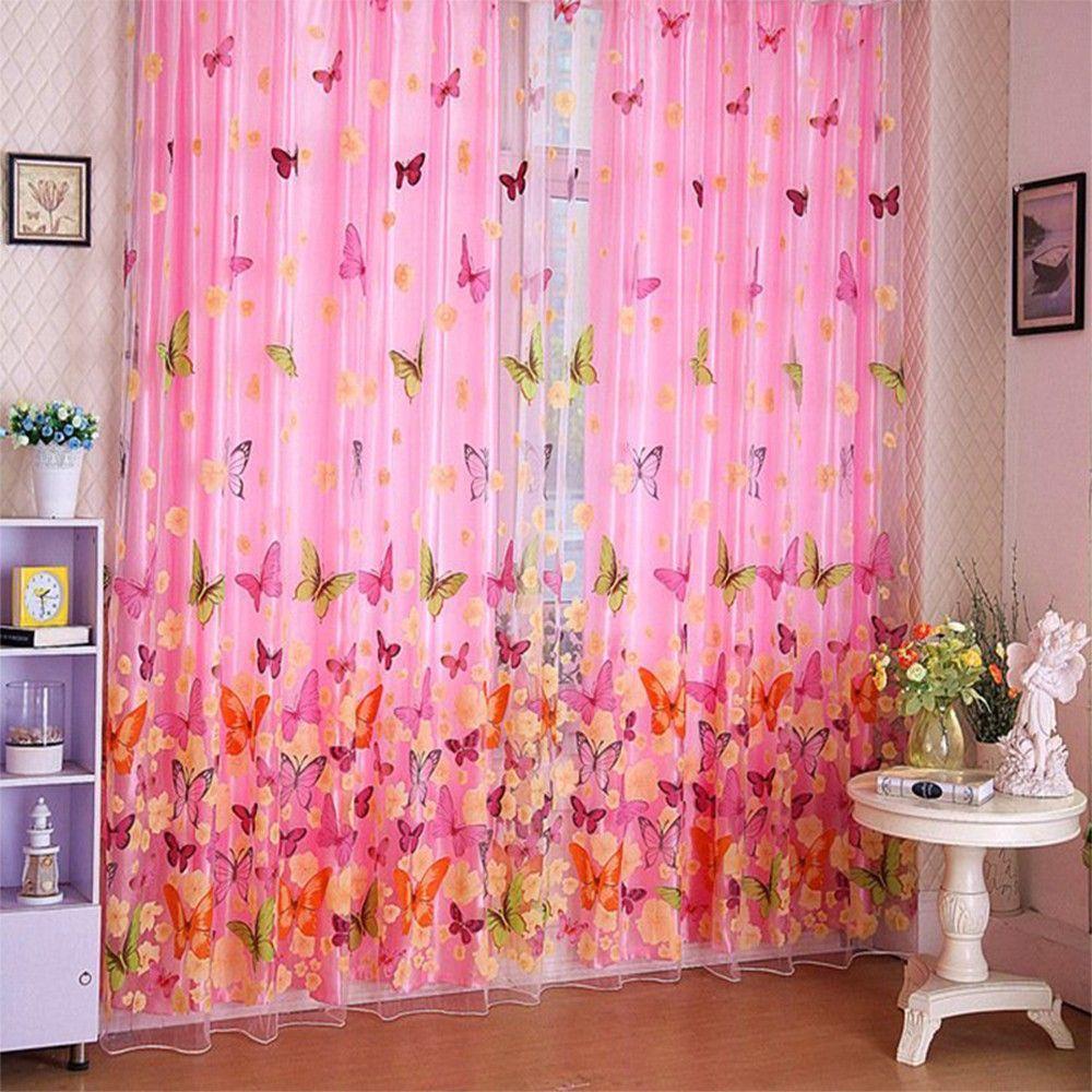 HARRIETT Rèm Cửa Sổ Họa Tiết Bướm Xinh Xắn 200cm X 100cm
