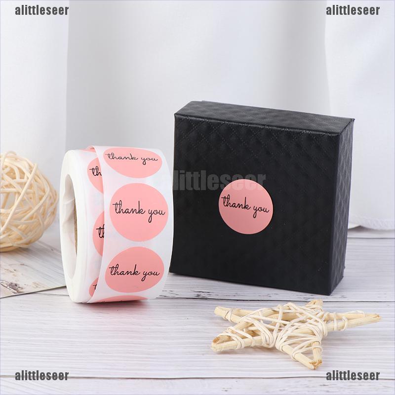 Set 500 Miếng Dán 1 Inch Màu Hồng In Chữ Thank You Trang Trí Lễ Hội