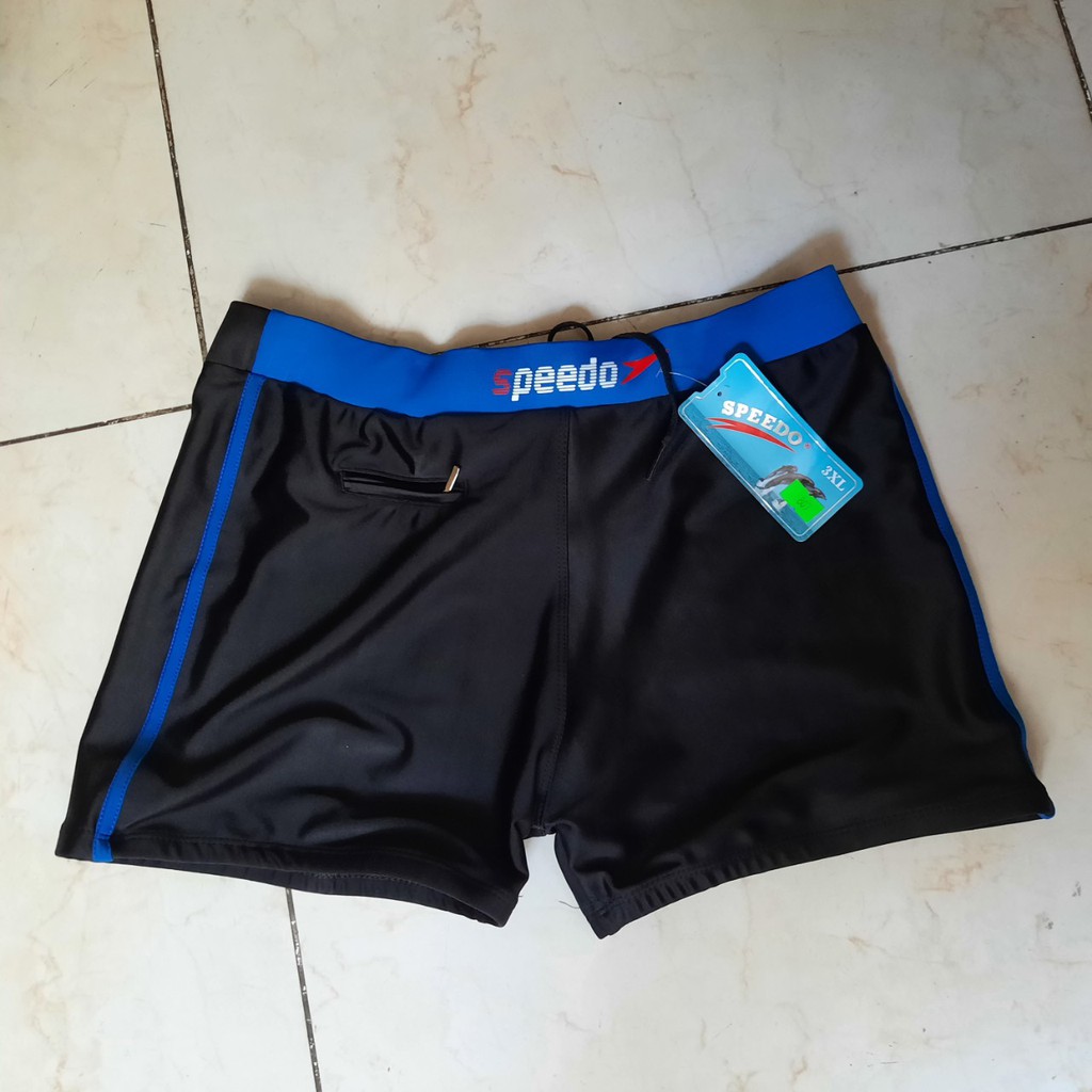 Quần Bơi Nam SPEEDO Đen Phối Xanh Đỏ Có Túi Nhỏ Đựng Chìa Khóa Tiên Lợi