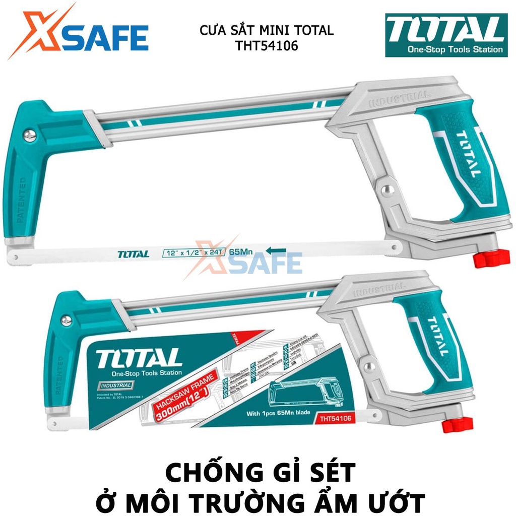 Khung cưa sắt TOTAL THT54106 Cưa cắt sắt cầm tay kích thước 300mm, dùng cưa, cắt các loại gỗ, sắt, nhôm - [XSAFE]