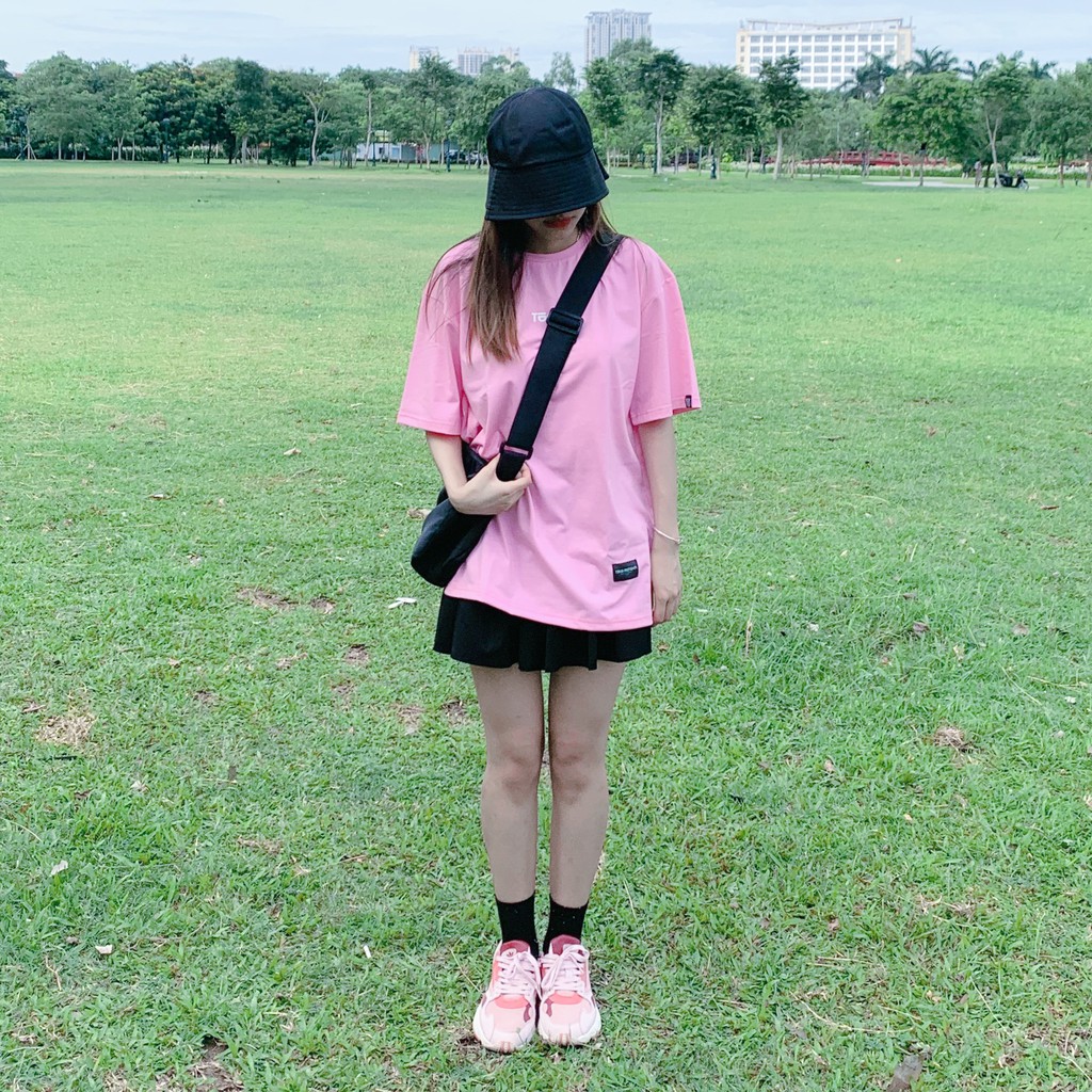 Áo thun tay lỡ basic tee TUCO Hồng Pink, áo phông cotton form rộng OVERSIZE unisex nam nữ local brand