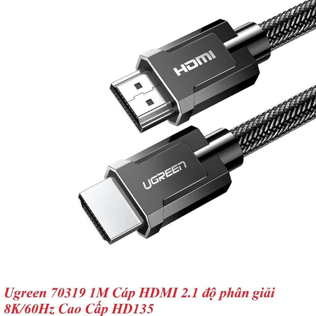 Ugreen 70319 1M Cáp HDMI 2.1 8K 60Hz 4K 120hz Cao Cấp màu đen HD135