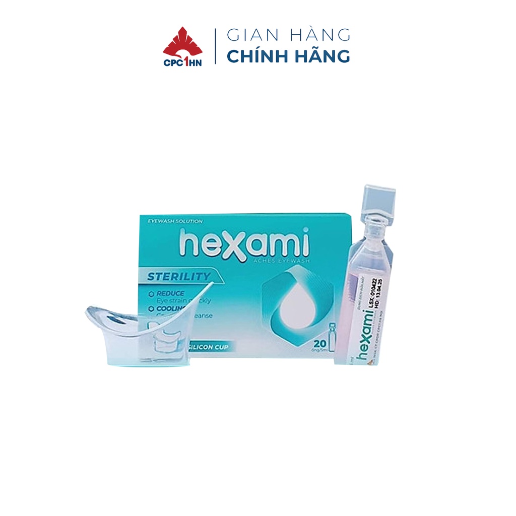 Nước Rửa Mắt Hexami Aches Eyewash Làm Sạch Làm Dịu Và Cung Cấp Dưỡng Chất Cho Mắt 20 ống x 5ml