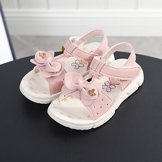 Sandal bé gái size 21-30 nơ đính thiên nga da mềm