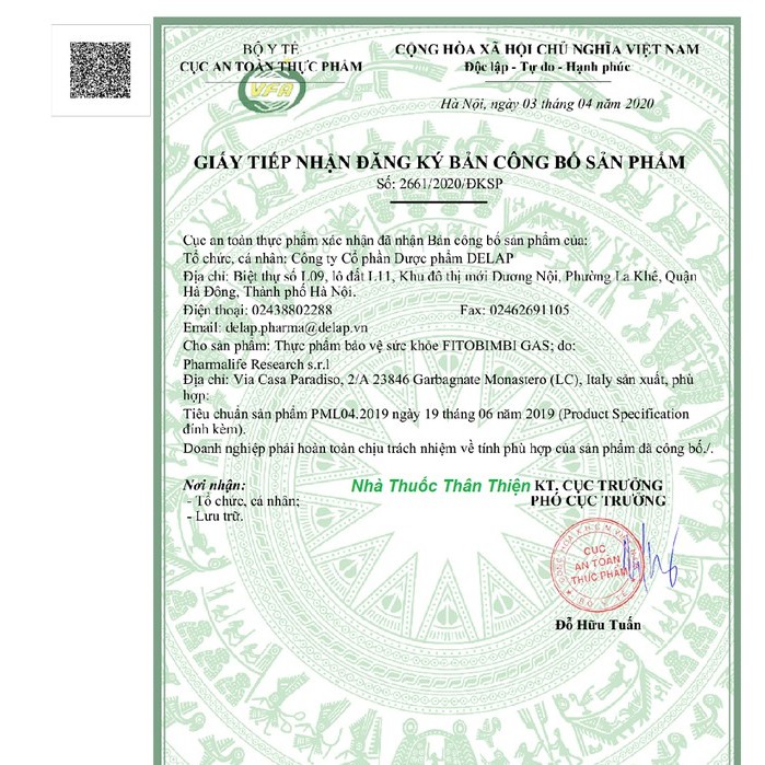 Fitobimbi Gas - Hỗ trợ giảm: Nôn trớ, đầy hơi, chướng bụng, khó tiêu