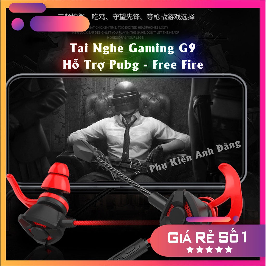 Tai Nghe Gaming Cho Điện Thoại Có Mic Rời Chống Ồn Nhét Tai G9.1