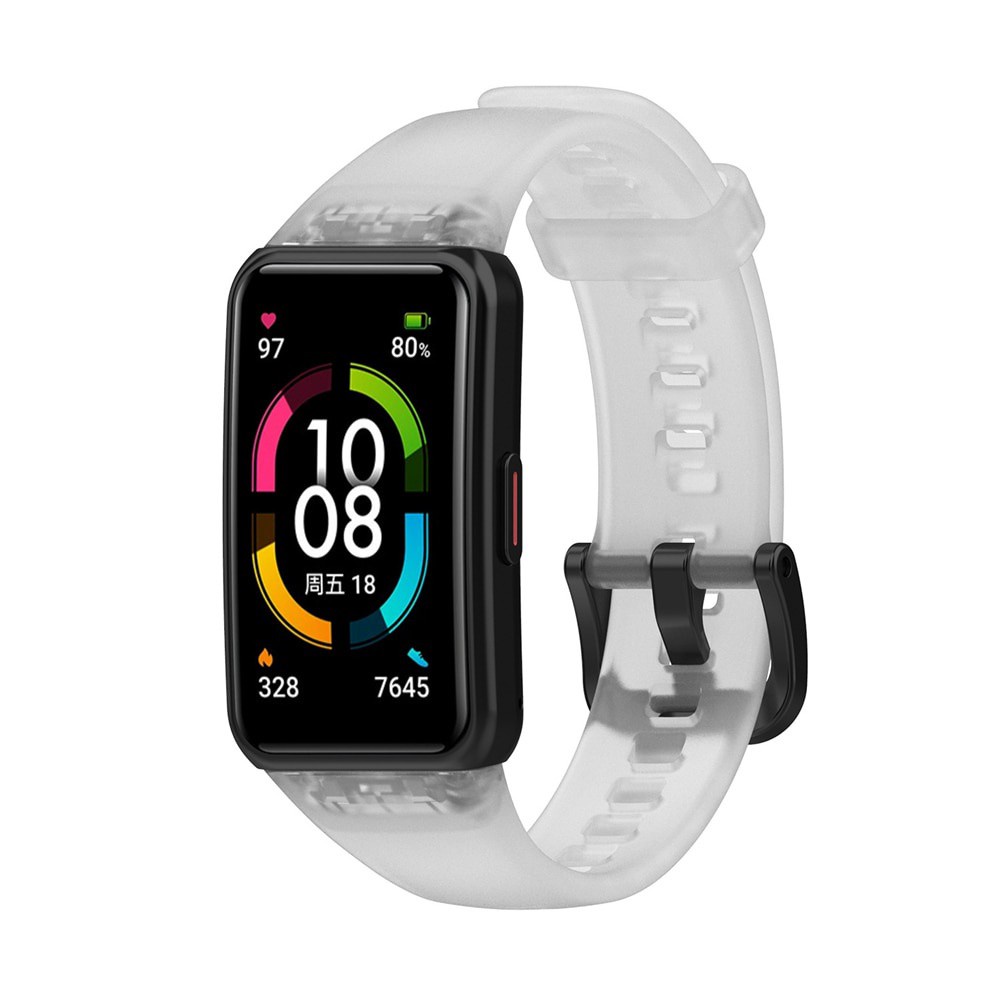 Dây đeo đồng hồ thông minh thay thế bằng silicone màu sắc trong suốt cho Huawei Band 6 Honor Band 6