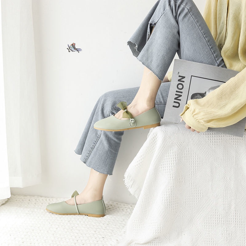 Giày Búp Bê Mũi Tròn Đế Bằng Mềm Mại Họa Tiết Hoa Thời Trang Mùa Hè Cho Nữ Size 35-39