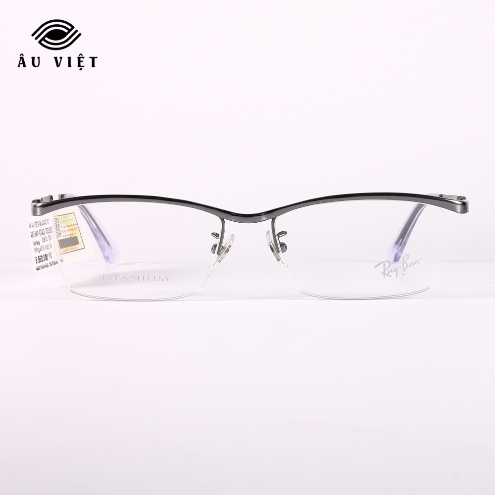 Gọng kính titanium dáng vuông Ray-Ban RB-8746 màu bạc/đen/hổ phách Full box