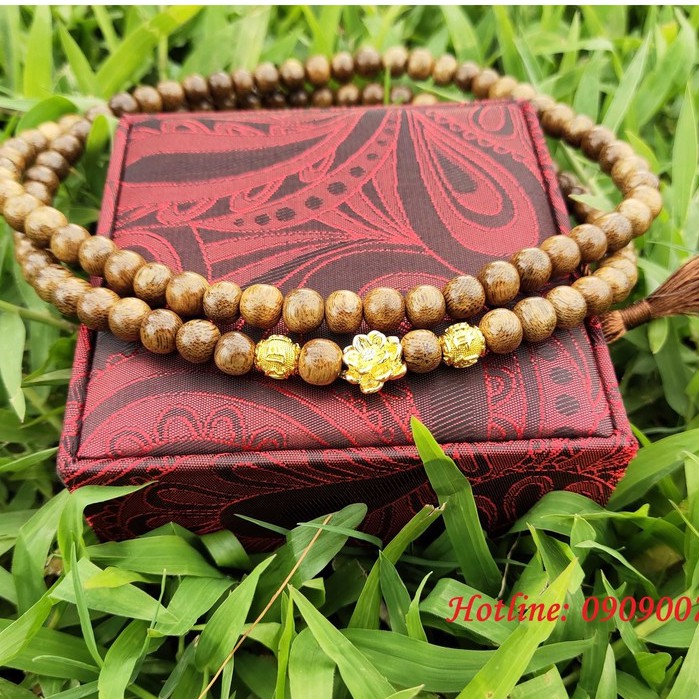 [CAO CẤP] [Tặng Nhẫn] Vòng tay trầm hương tự nhiên 108 hạt xịn charm hoa sen mạ vàng dành cho nam nữ | BigBuy360 - bigbuy360.vn