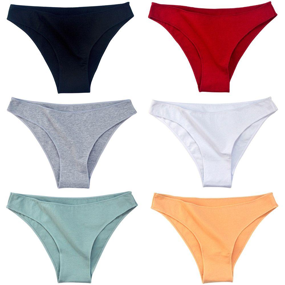 Quần Lót Cotton Lưng Thấp Màu Sắc Đơn Giản Cho Nữ