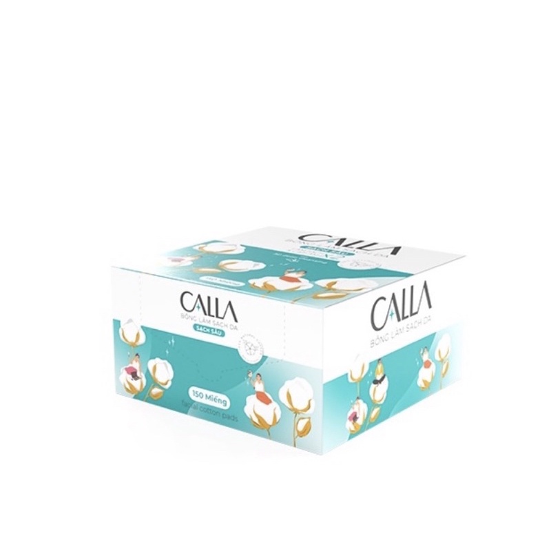 Bông tẩy trang Bông Bạch Tuyết Calla làm sạch sâu hộp 150m