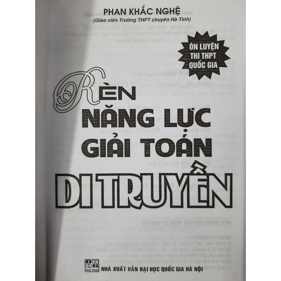 Sách - Rèn năng lực giải Toán di truyền