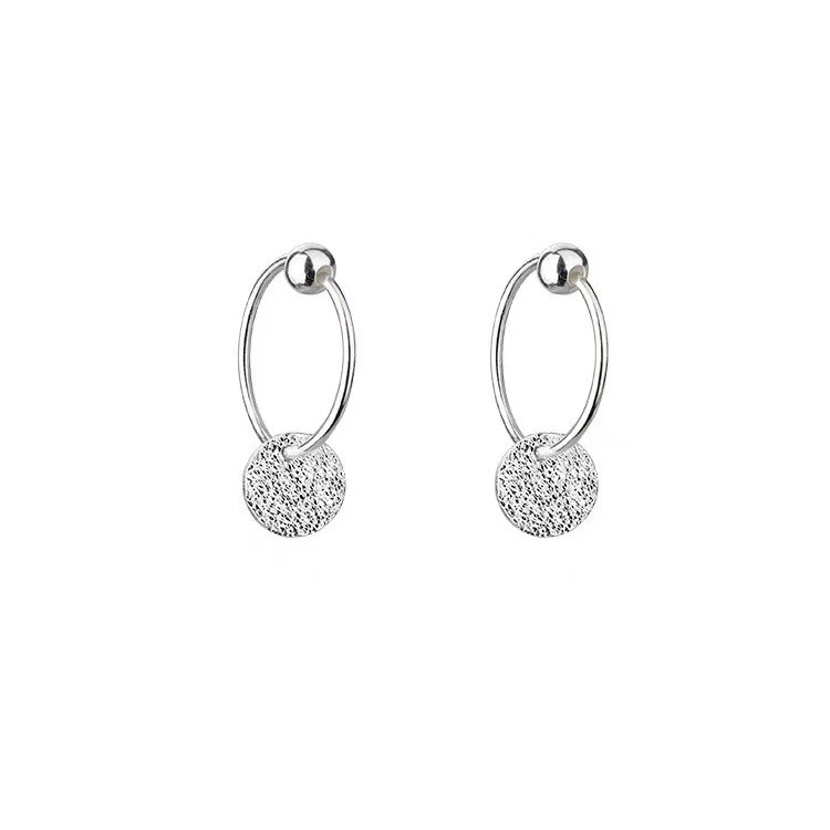 Khuyên Tai Bạc Nữ Mon Lilas Vòng Tròn Nạm Đá Độc Đáo K204008