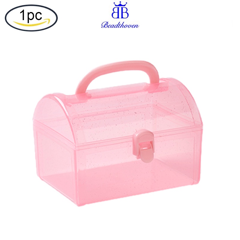 1 Hộp Nhựa Đựng Trang Sức Hình Chữ Nhật 11.8x10x8.5cm