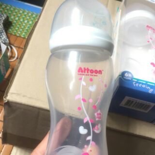 Bình sữa pp cổ hẹp Attoon ( tặng 1 núm ti sillicon siêu mềm)
