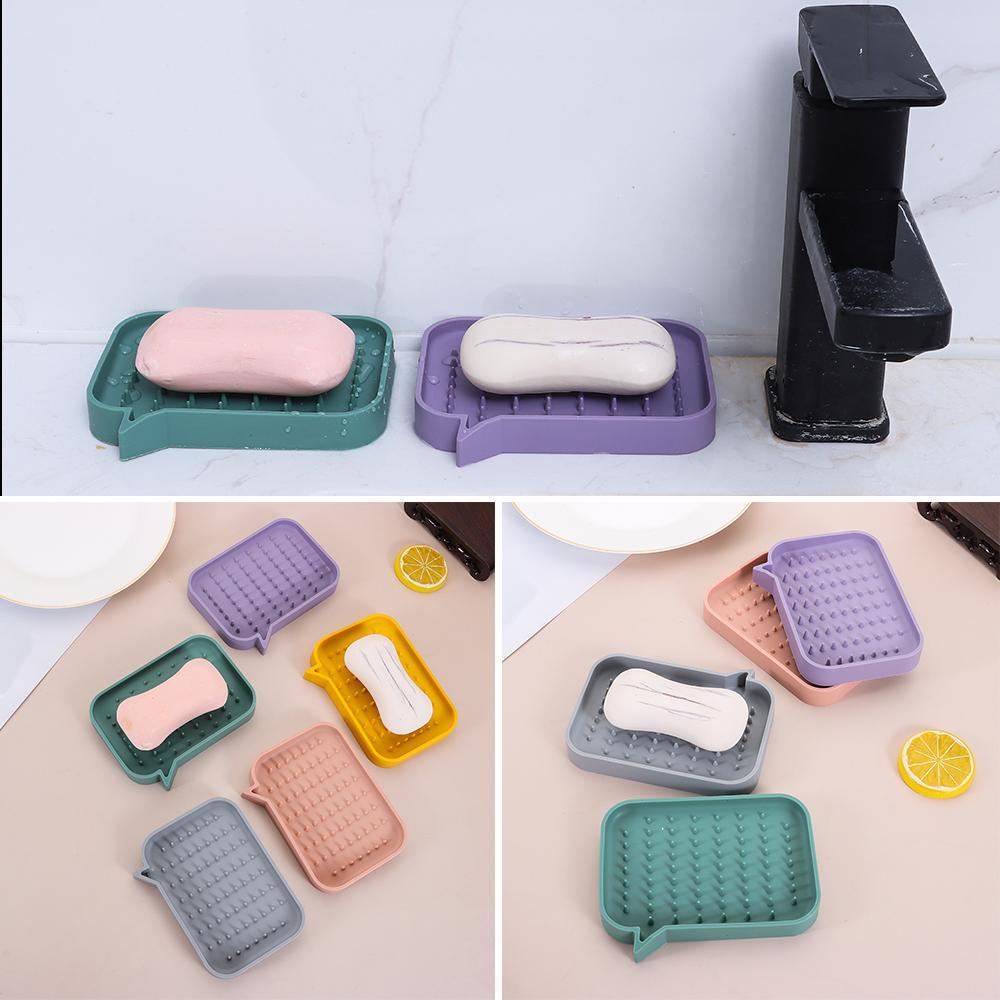 Đĩa Đựng Xà Phòng Bằng Silicone Tự Dính Giúp Khô Ráo Tiện Dụng